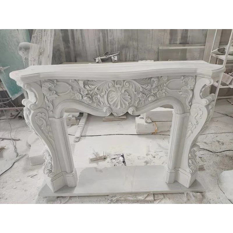 White marble fireplace