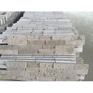 Beige Travertine Wall Cladding/Stone Veneer Interior/Culture Stone Wall Panel