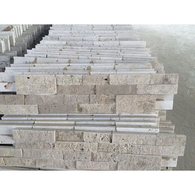 Beige Travertine Wall Cladding/Stone Veneer Interior/Culture Stone Wall Panel