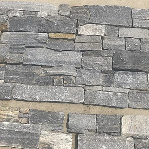Blue Quartzite Meshed Cement Back Cladding Exterior Wall Panels/Exterior Wall Stone Decoration/Stacked Stone Panel