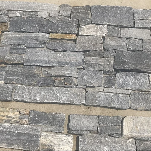 Blue Quartzite Meshed Cement Back Cladding Exterior Wall Panels/Exterior Wall Stone Decoration/Stacked Stone Panel