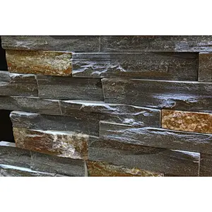 Rust Gray Rock Face Stone Veneer/Stacked Stone Panel/Slate Wall Cladding