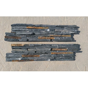 Black with Rust Slate Rough Face Stone Wall Panel Cladding/External Stone Wall Cladding/Culture Stone