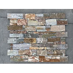 P014 Slate Meshed Cement Back Exterior Stone Wall Tiles Decoration/Cladding Wall Tile/Stone Wall Facade Tiles
