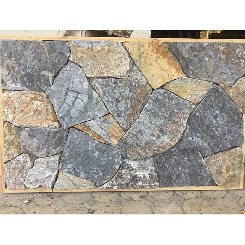 Blue Crazy Limestone Dry Loose Masonry Stone For Retaining Wall