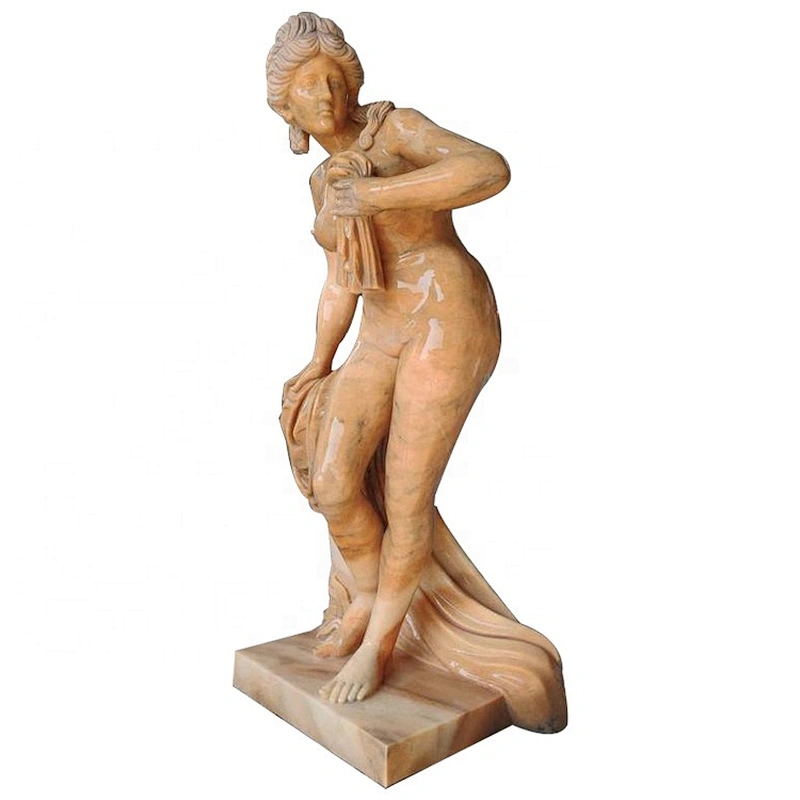 Garden Decorative Bathing Woman Naked Girl Statue Art Stone Sculpture