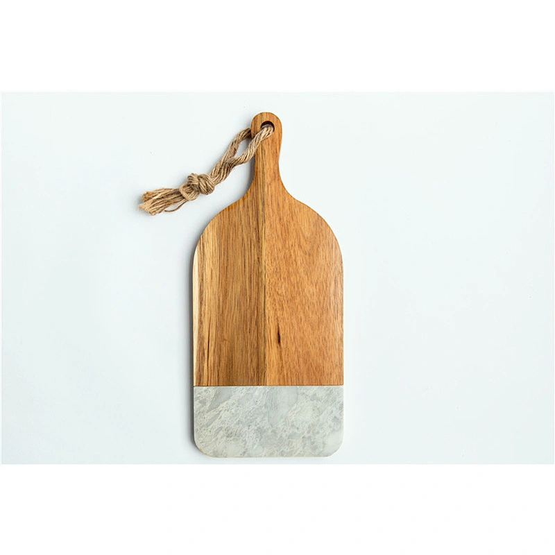Cheap kitchen supplies food dinner plate marble solid wood dish polygon tableware can be hung