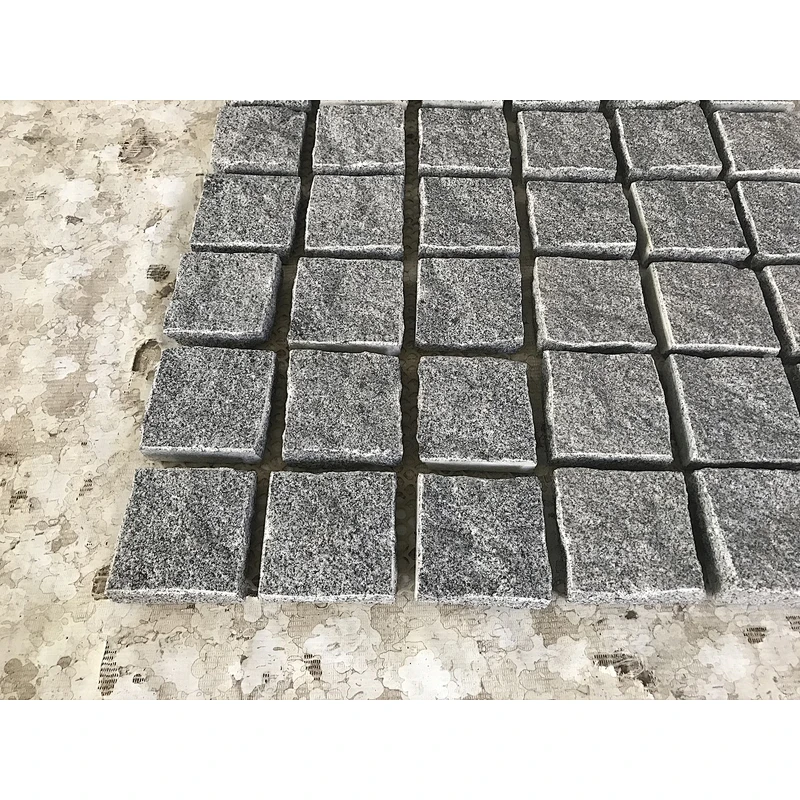 G654 Grey Granite Mesh Net Back Split Paving Stone for Sidewalk