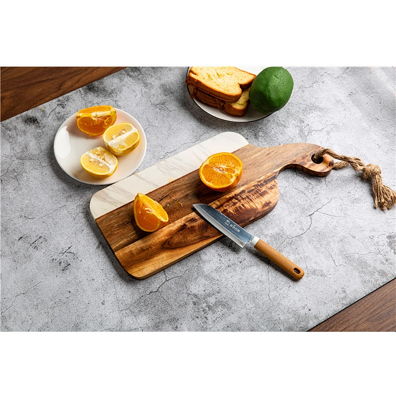 Cheap kitchen supplies food dinner plate marble grey solid wood dish polygon tableware