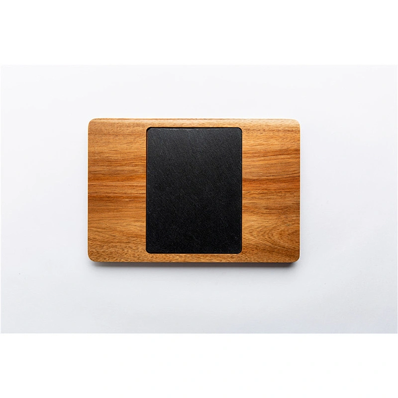 CHEAP kitchen supplies Slate mosaic acacia plate Rectangle Plate Dish Stone tableware wood grain