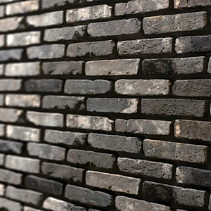 Handmade Grey Black Interior Old Style Stone Decor Flexible Eco Thin Brick