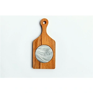 Special kitchen supplies food dinner plate marble gray solid wood dinner plate polygon dinner plate round marble tray removable