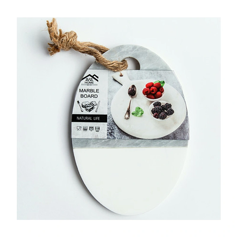 Cheap Kitchen Two Color Splicing Ellipsoid Marble Cheese Board For Professional Manufacture