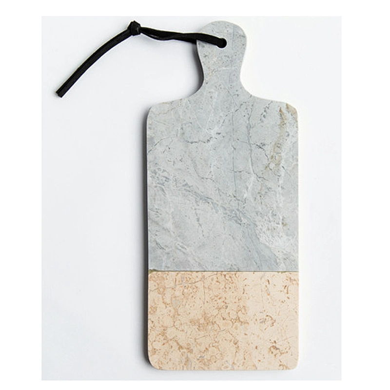 Cheap Kitchen Two Color Stitching Marble Cheese Board For Professional Manufacture