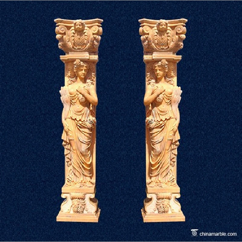 travertine column/marble temple pillar/simple stone pillar design