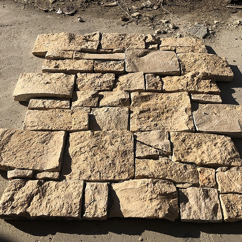 Cement Mesh Back Rust Slate Natural Veneer Cultured Stacked Stone