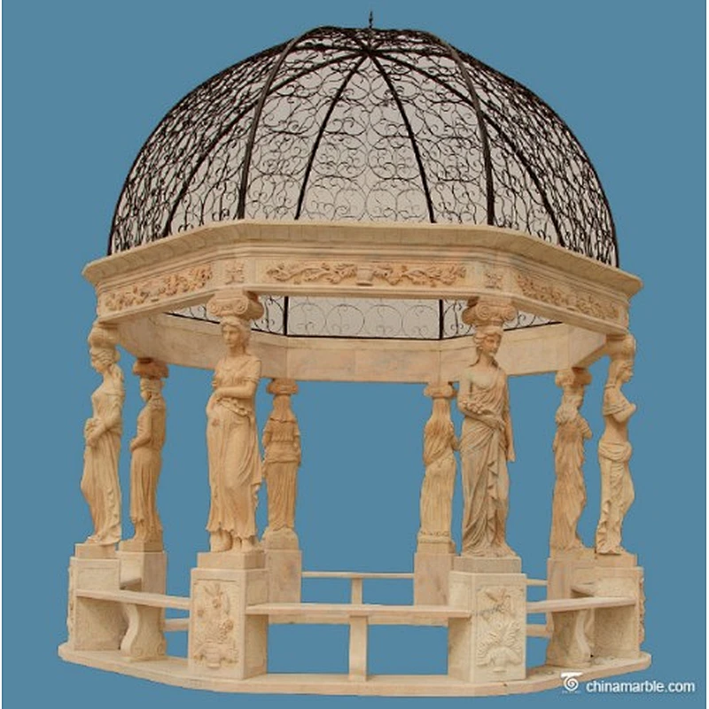 New Design Decorative Cheap Outdoor Garden Marble Statue Gazebo