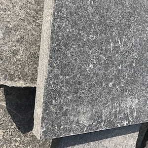 Flame Heat Treatment Flooring Paving Slab Stone Black Granite Tiles