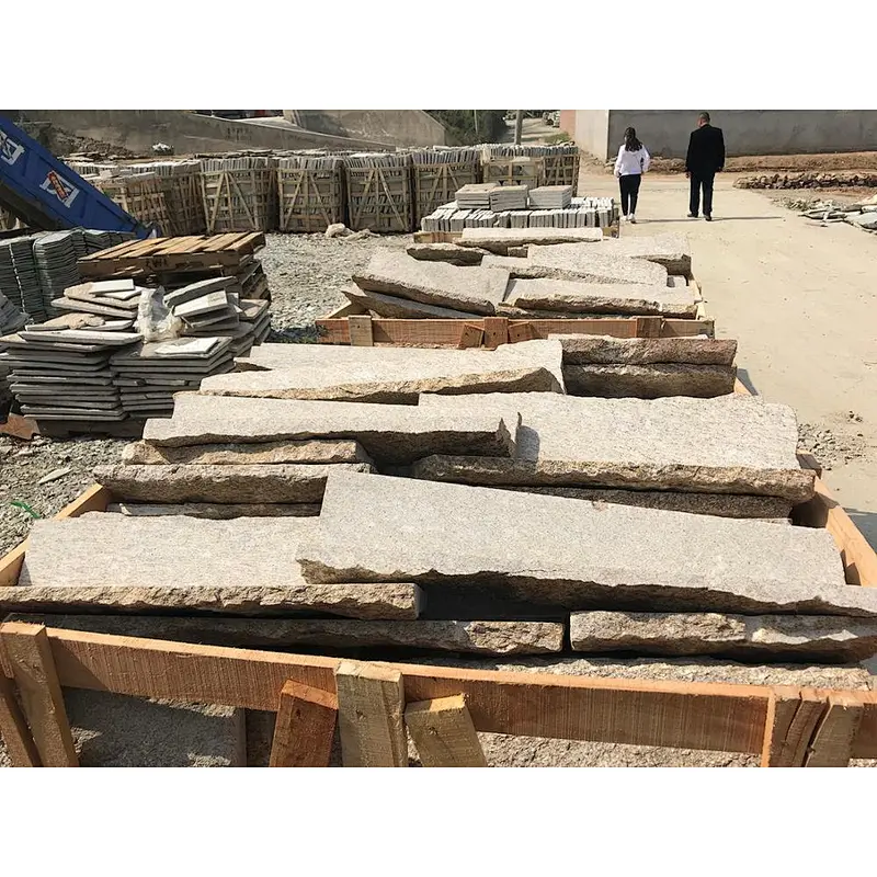Tiger Skin Yellow Granite Wall Cladding Tiles Corners