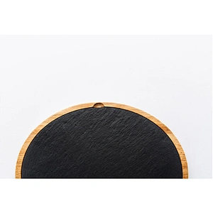 CHEAP kitchen supplies Slate mosaic acacia plate Round  Plate Dish Stone tableware Perforated plug decoration With holes