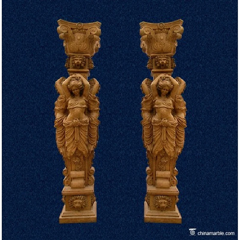 marble stair pillar/stone roman column capital/ornamental statue pillar design