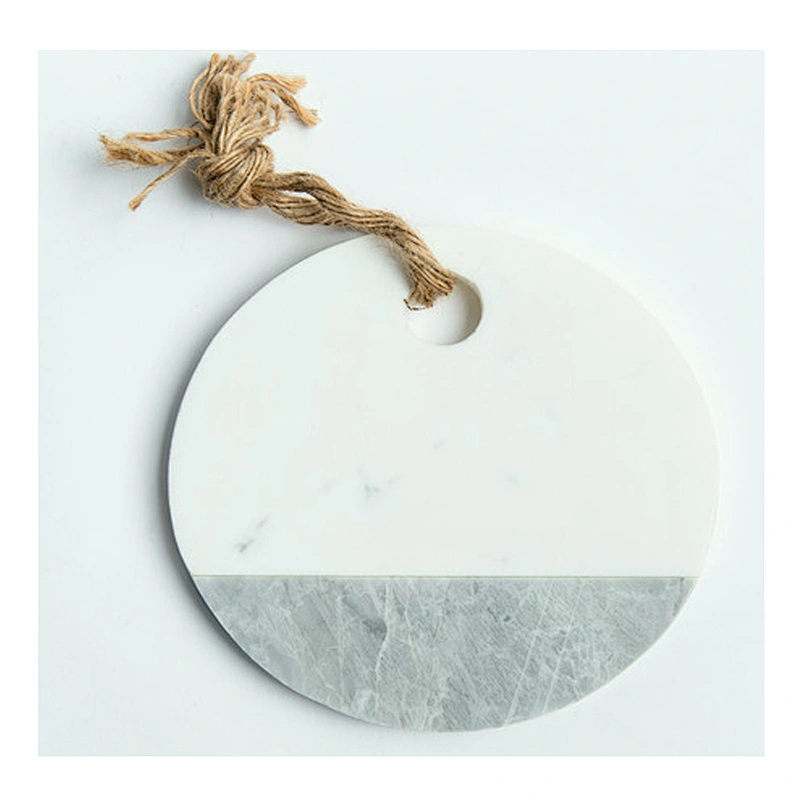 Cheap Kitchen Gray and White Marble Cheese Board For Professional Manufacture