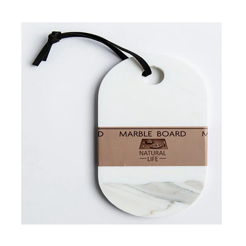 Cheap Kitchen White Ellipse Marble Cheese Board For Professional Manufacture