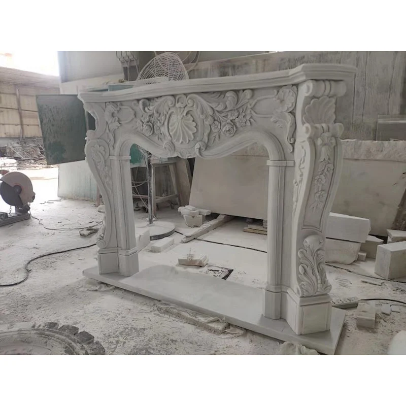 White marble fireplace