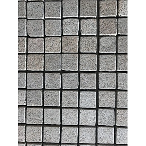 Light Yellow Granite  Flamed  Meshed Net Cut Paving Stone for Sidewalk