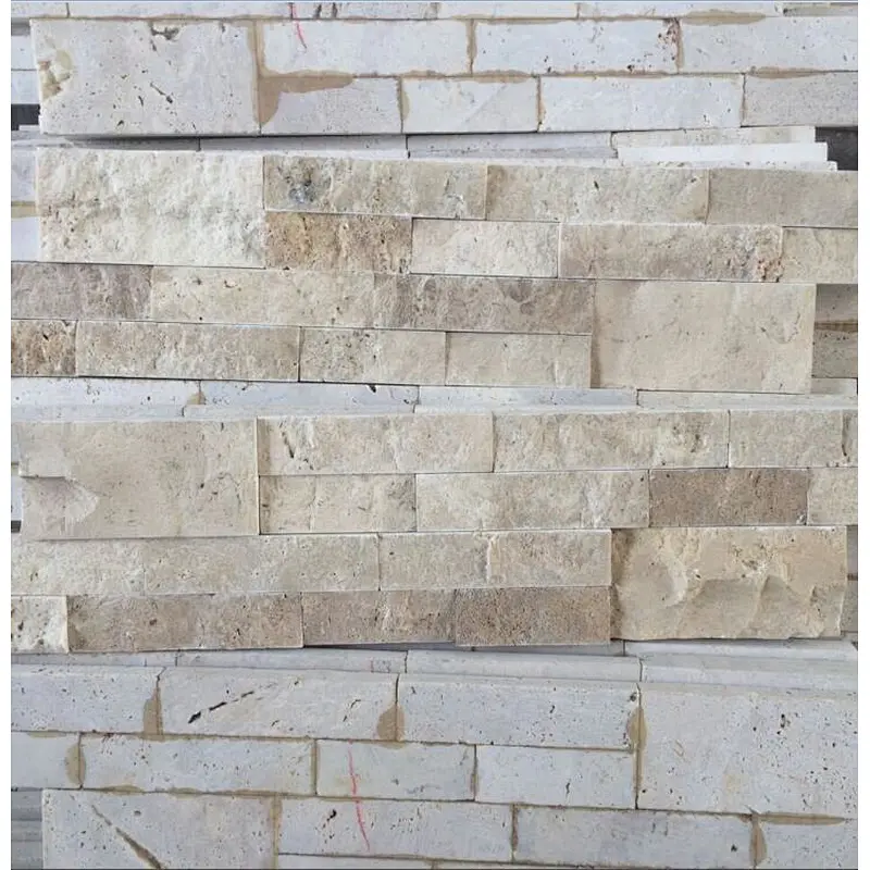 Beige Travertine Wall Cladding/Stone Veneer Interior/Culture Stone Wall Panel