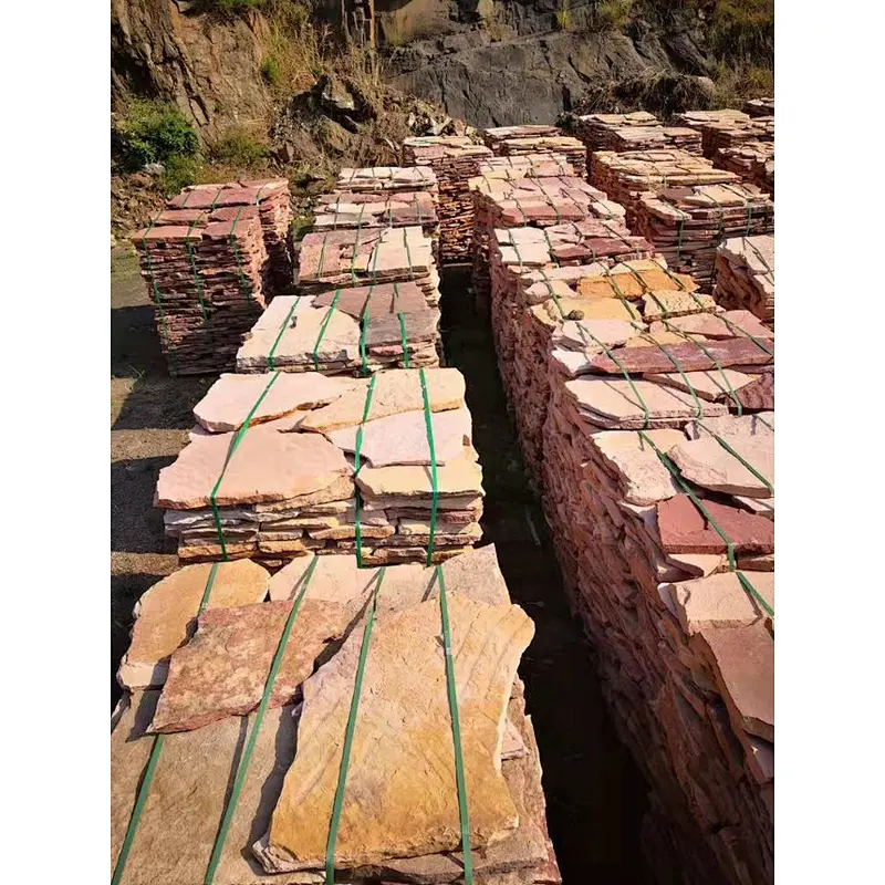 Irregular Red Sandstone Flagstone for Landscaping Paving