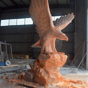 Carving and Stone Eagle Sculpture