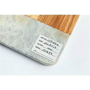 Cheap kitchen supplies food dinner plate marble solid wood dish polygon tableware can be hung