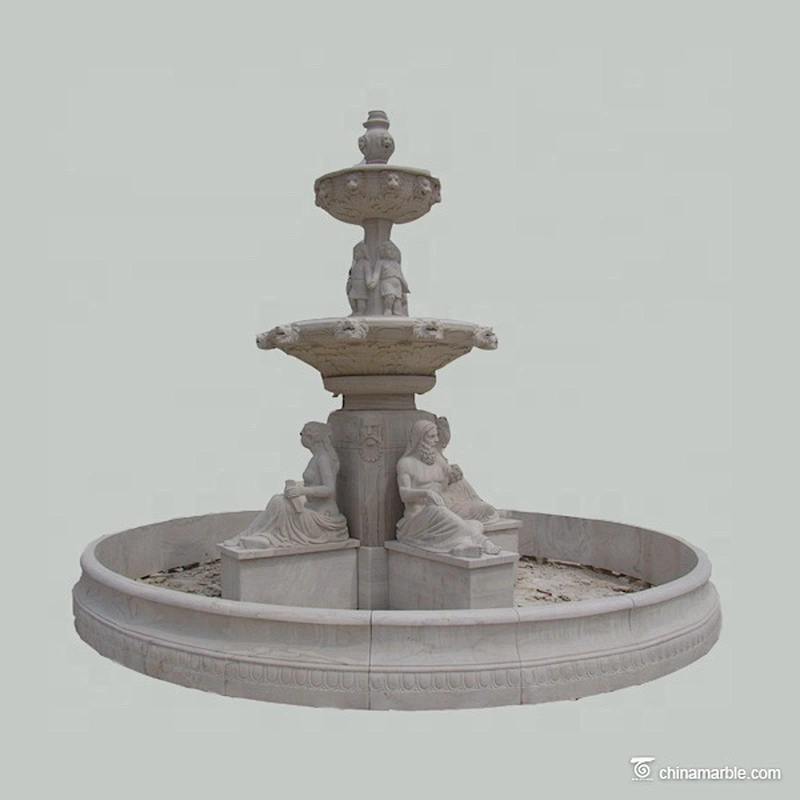 White Marble Buddha Statue Water Fountain Marble