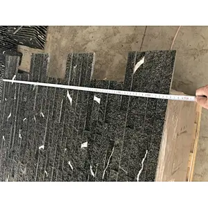 Lightning Black Granite Natural Culture Stone/Stacked Stone Panel/Granite Wall Cladding Design