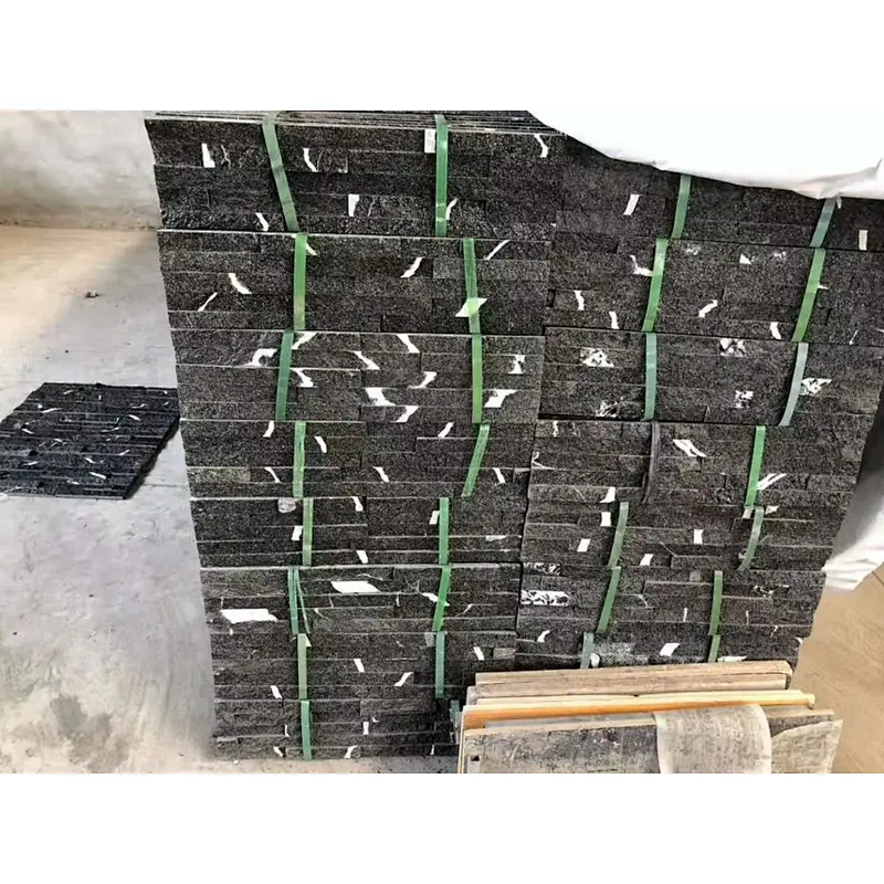 Lightning Black Granite Natural Culture Stone/Stacked Stone Panel/Granite Wall Cladding Design