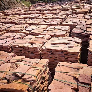 Irregular Red Sandstone Flagstone for Landscaping Paving