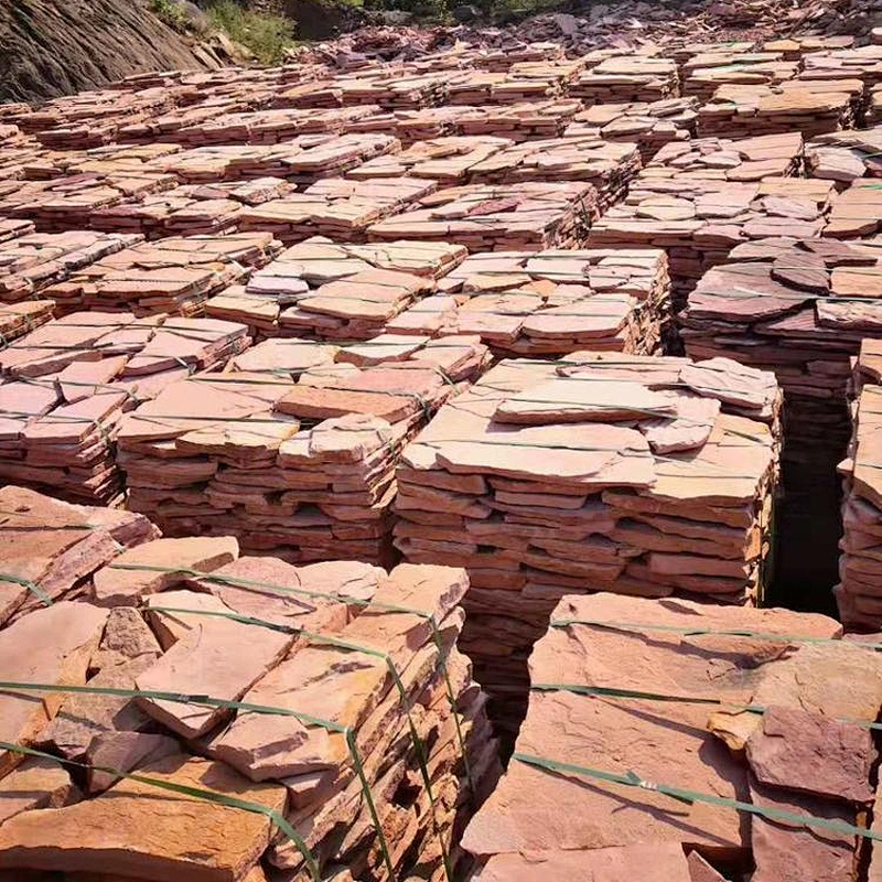 Irregular Red Sandstone Flagstone for Landscaping Paving