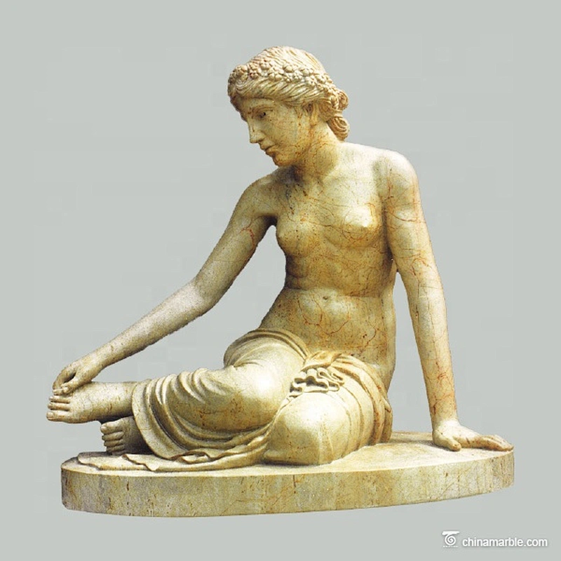 Long Hair Lady Statue Sculpture Stone Carving