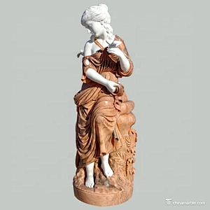 Long Hair Lady Statue Sculpture Stone Carving