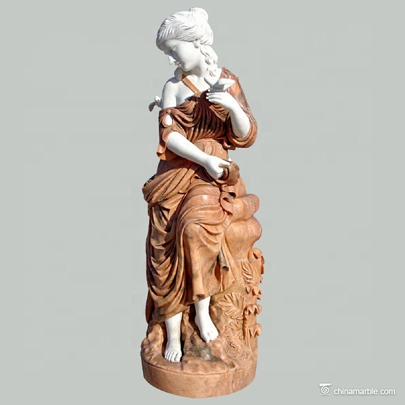 Long Hair Lady Statue Sculpture Stone Carving