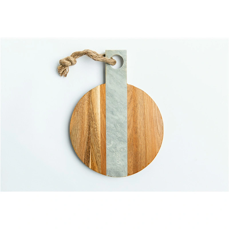 CHEAP kitchen supplies Marble mosaic acacia plate Round Plate Dish Stone tableware Stony wood