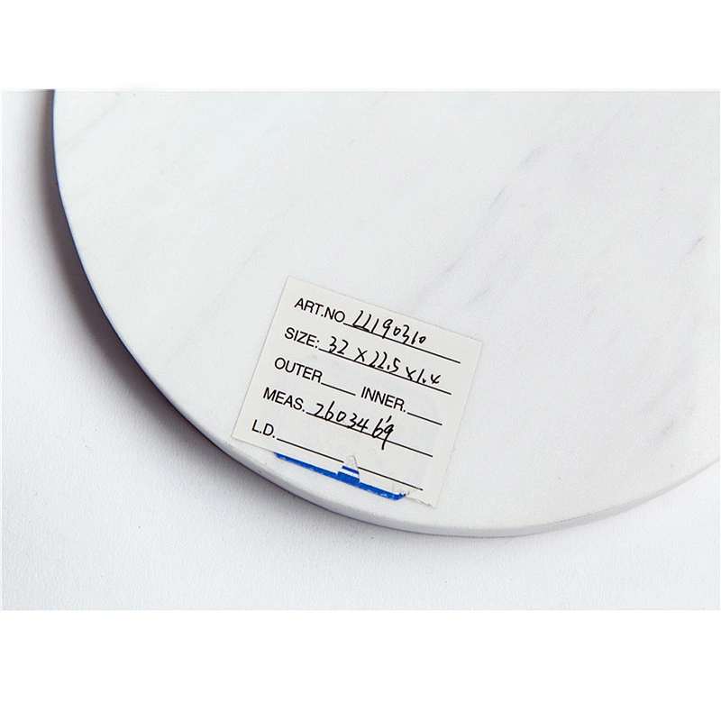 Cheap Kitchen Plain White Circular Marble Cheese Board For Professional Manufacture