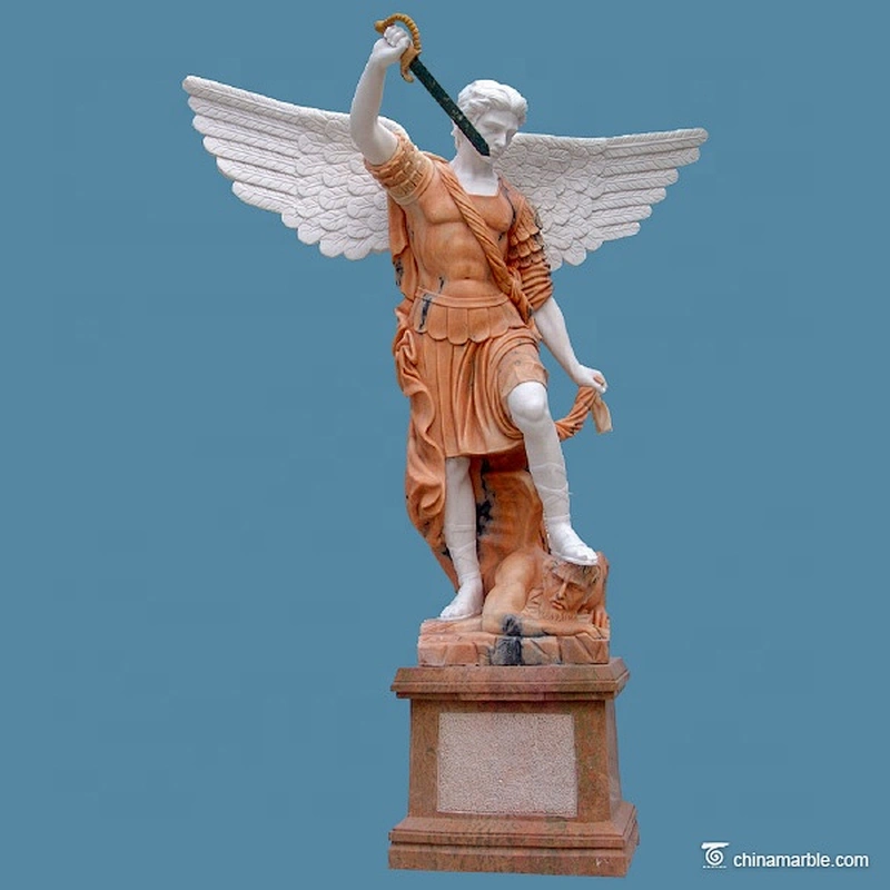 Archangel Michael Slaying the Devil Stone Statue