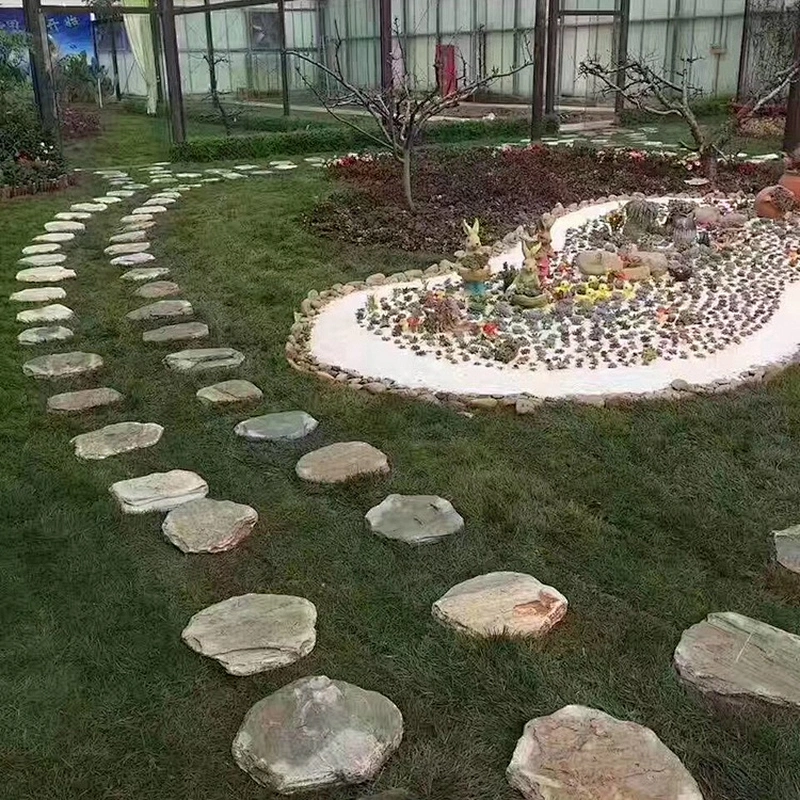 Natural Slate Outdoor Landscaping Round Shape Stepping Stone Garden Paving