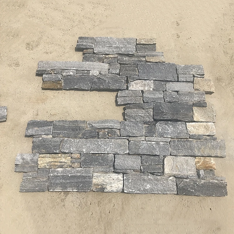 Rust Style Meshed Cement Blue Quartzite Family Wall Stack Stone