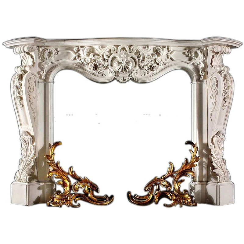 White marble fireplace
