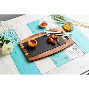 Cheap Special offer kitchen supplies food plate slate rectangular pizza tray with handle
