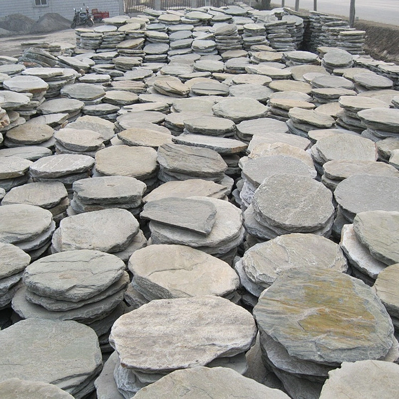 Natural Slate Outdoor Landscaping Round Shape Stepping Stone Garden Paving