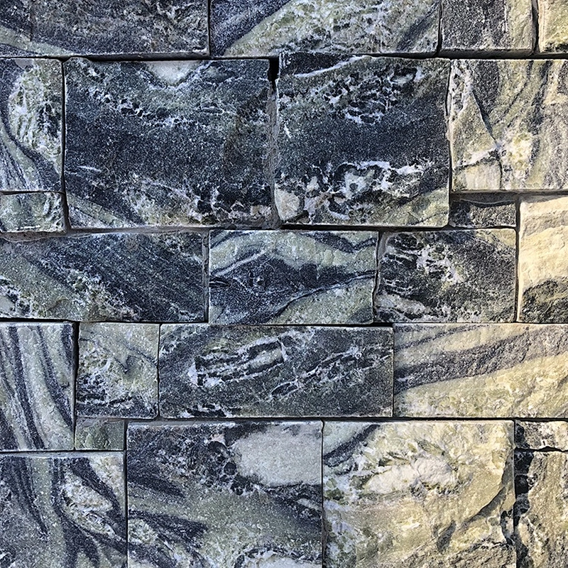Fine Split Face Ice Green Slate Wall Cladding Exterior Stacked Stones